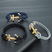 Bracelet Ancre Marine - Corde Tressée Edition Gold