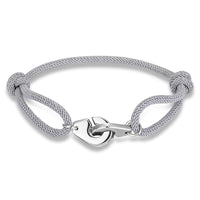 Bracelet Menottes - Corde Tressée (Edition Silver) gris