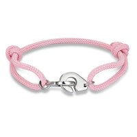 Bracelet Menottes - Corde Tressée (Edition Silver) rose