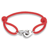 Bracelet Menottes - Corde Tressée (Edition Silver) rouge