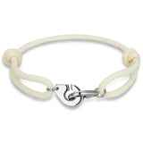 Bracelet Menottes - Corde Tressée (Edition Silver) blanc