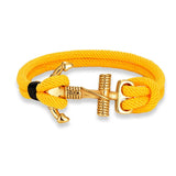 Bracelet Ancre Marine - Corde Tressée Edition Gold jaune